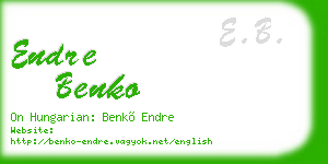 endre benko business card